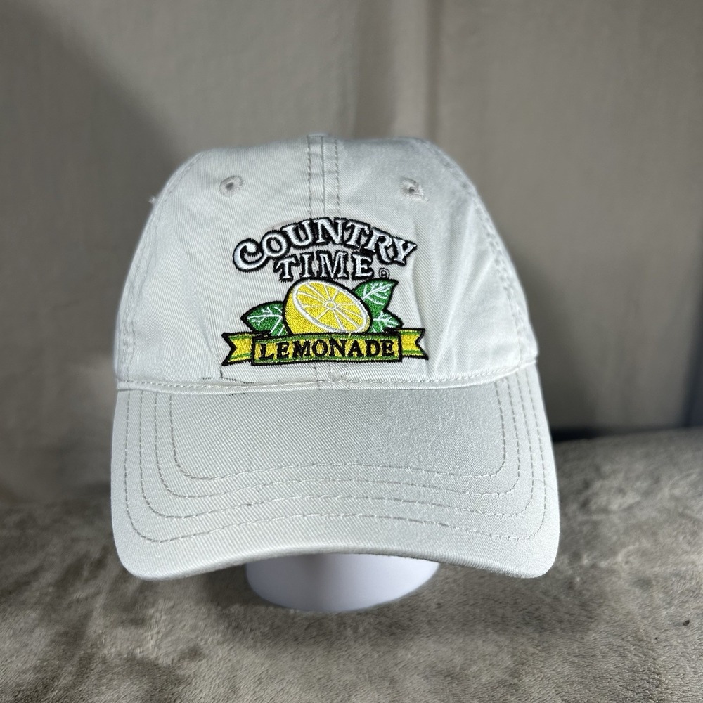 Country Time Lemonade Hat Cap HYP Embroidered Cream Dad Hat Strapback